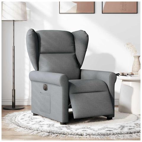 Poltrona Elettrica Reclinabile Grigio Scuro in Tessuto - Foto 2