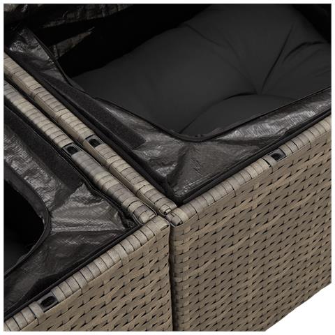 Set Divano Giardino 8 Pezzi con Cuscini Grigio Polyrattan - Foto 9