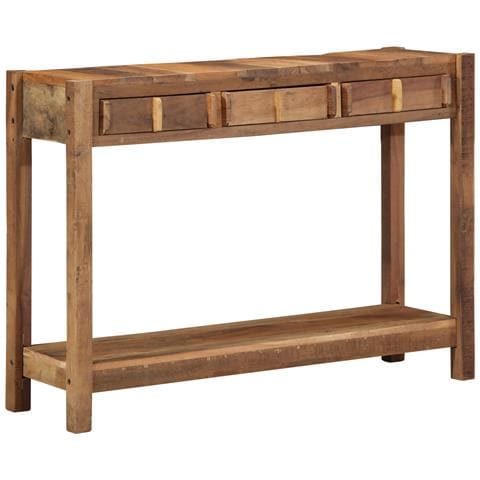 Tavolo Consolle 107x33x76 cm Legno Massello di Recupero - Foto 2