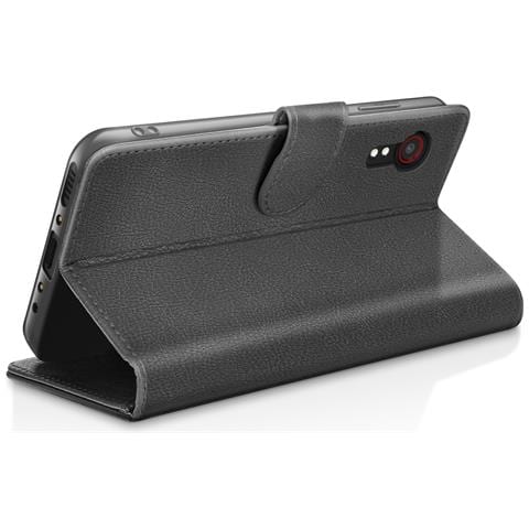 Custodia A Portafoglio Per Galaxy Xcover 5 Con Supporto E Linguetta Magnetica, Nero - Foto 2