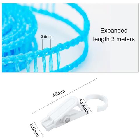 Stendibiancheria Portatile Da 3m - Antivento Per Interni Ed Esterni - Foto 2