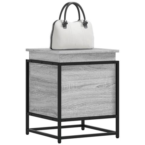 Contenitore con Coperchio Grigio Sonoma 40x40x51,5cm Truciolato - Foto 2