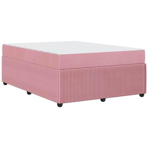 Struttura letto con materasso Rosa 140 x 200 cm Velluto - Foto 9