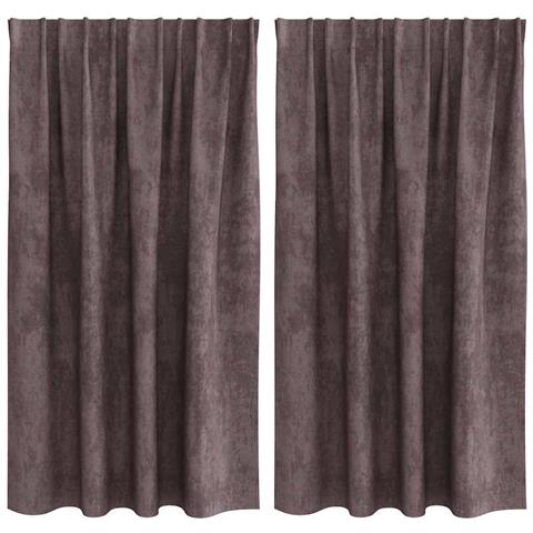 Tenda con tende 2 pcs Marrone 140 x 140 cm Velluto - Foto 1