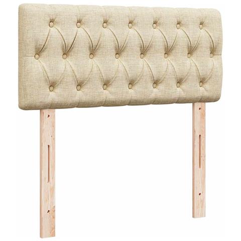 Struttura Letto Pouf con Materasso Crema 80x200 cm in Tessuto - Foto 9