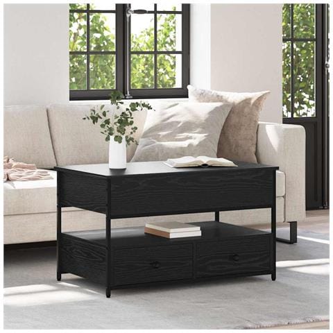 Tavolino da salotto con cassetto Rovere Nero 85 x 50 x 50 cm - Foto 2