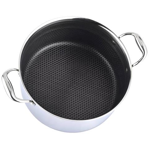 Padella 32 Cm Con Rivestimento A Nido D'ape, Coperchio E Manici In Acciaio Inossidabile, Argento - Foto 2