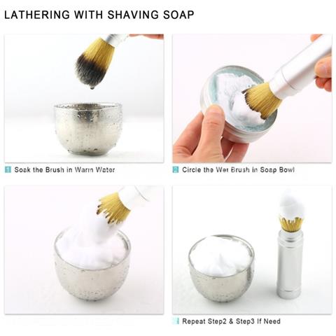 Pennello Da Barba Portatile In Metallo Con Setole Sintetiche, Struttura In Lega Di Alluminio E Design Traspirante A Cinque Fori Black - Foto 2