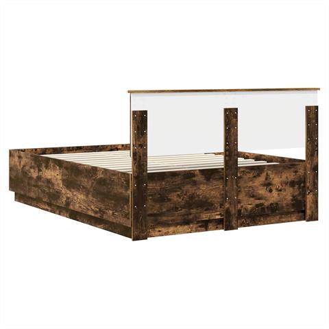 Struttura del letto Rovere fumé 150 x 200 cm Legno multistrato - Foto 9