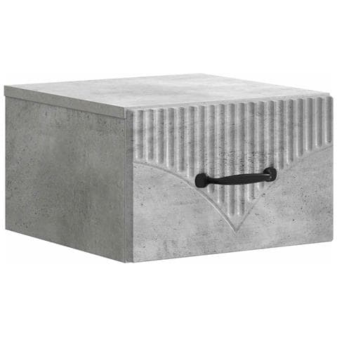 Mobiletto da notte a muro Grigio Cemento 34,5 x 33 x 20 cm - Foto 1