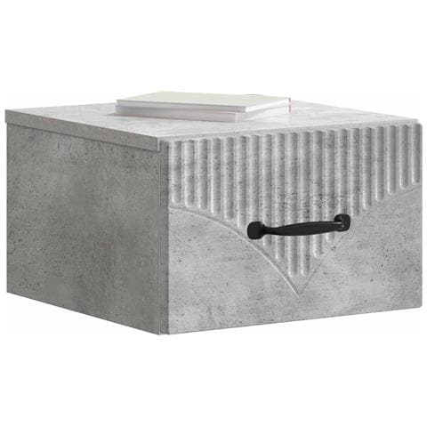 Mobiletto da notte a muro Grigio Cemento 34,5 x 33 x 20 cm - Foto 2