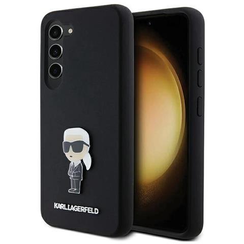 Samsung Galaxy S23+ - Custodia In Silicone Nera Ikonik Metal Pin Di Karl Lagerfeld - Foto 2