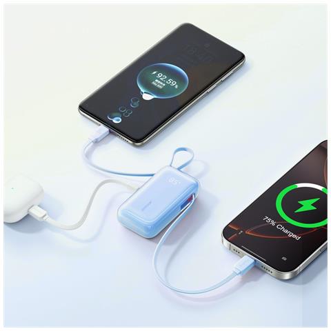 Batteria Esterna 10000mah 35w Con Cavi Usb-c E Lightning - Foto 3