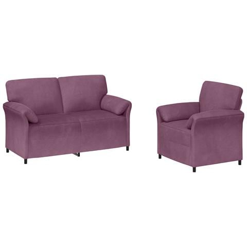 Set di divani 2 pz Viola Velluto - Foto 1