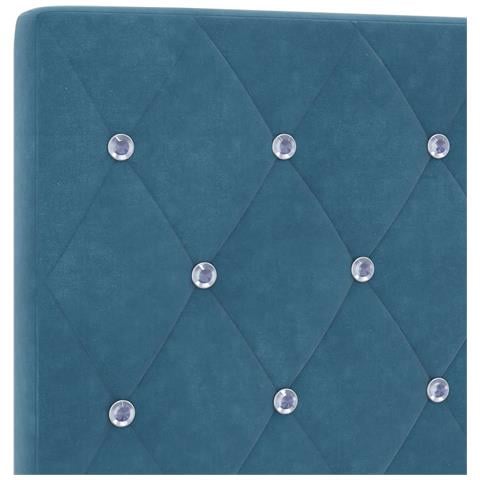 Letto box spring con materasso Blu 140 x 200 cm Velluto - Foto 9
