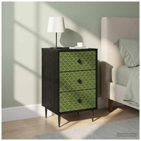 Armadio da Notte GELEEN 2 pz Rovere Nero 36 x 33 x 61 cm - Foto 2