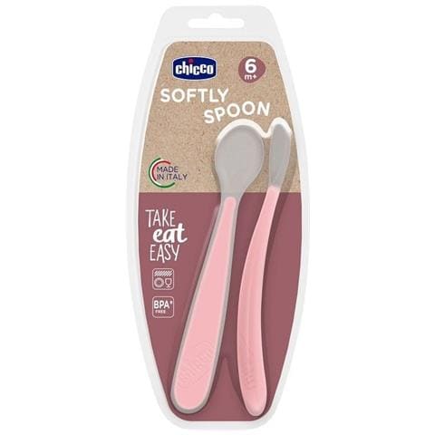 Cucchiaio in Silicone Doppio Rosa 6 Mesi+ - Foto 1