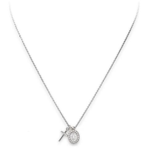 Collana In Argento 925 - Collezione Prega, Ama - Colore Rodio - Misura Unica - Foto 2