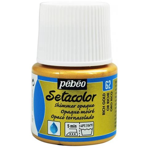 Pittura Tessile Setacolor Effetto Metallico Opaco - Oro Ricco - 45 Ml - Foto 1