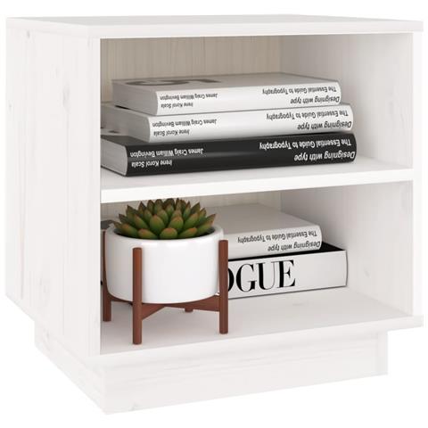 Comodini Bianchi 2 Pz 40x34x40 Cm In Legno Massello Di Pino - Foto 9