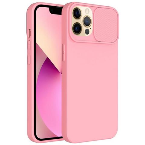 Custodia Tpu Silicone Slide Cover Case Per Apple Iphone 12 Pro Pink - Foto 1