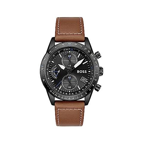 Orologio Con Cronografo Al Quarzo Da Uomo Con Cinturino In Pelle Marrone Chiaro - 1513851 - Foto 1