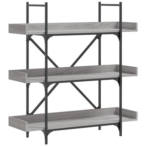 Libreria 3 Ripiani Grigio Sonoma 100x33x108,5 Legno Multistrato - Foto 2