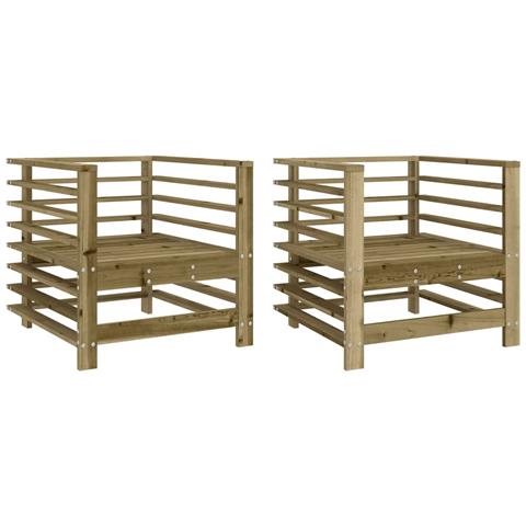Sedie Da Giardino 2 Pz In Legno Di Pino Impregnato - Foto 2