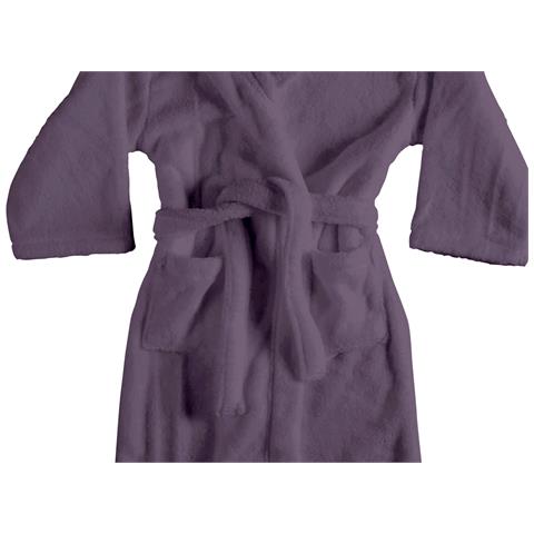 Accappatoio Con Cappuccio In Morbida Spugna Mod. Sophie Tinta Unita Vari Colori Xl Prugna - Foto 2