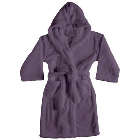 Accappatoio Con Cappuccio In Morbida Spugna Mod. Sophie Tinta Unita Vari Colori Xl Prugna - Foto 1