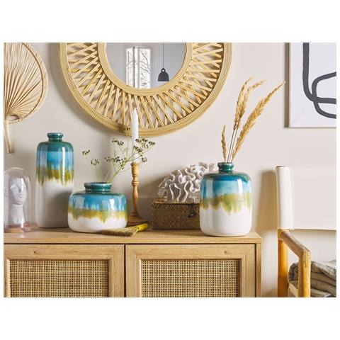 Vaso da fiori KALOCHI Vetro 27 cm Turchese | Leroy Merlin