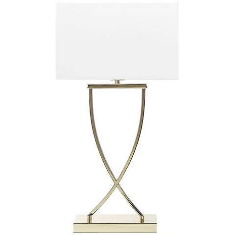 Lampada Da Tavolo Yasuni Metallo Bianco /oro - Foto 2