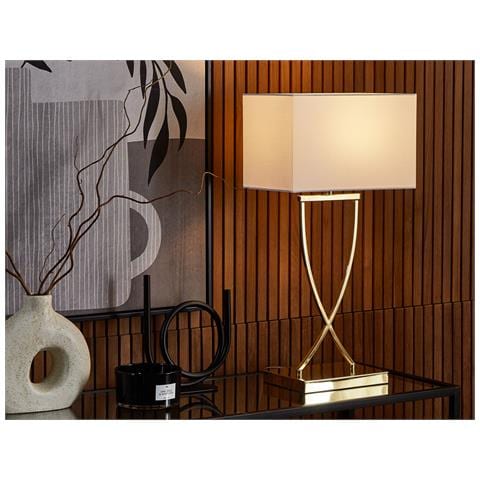 Lampada Da Tavolo Yasuni Metallo Bianco /oro - Foto 1