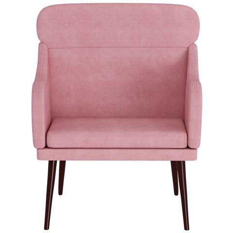 Poltrona Rosa 63x76x80 Cm Velluto - Foto 3