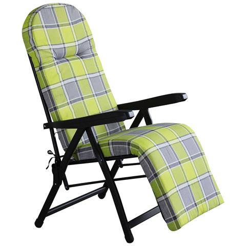 Sedia Sdraio In Acciaio Con Schienale E Poggiapiedi Regolabili Ancona - Green - Foto 1