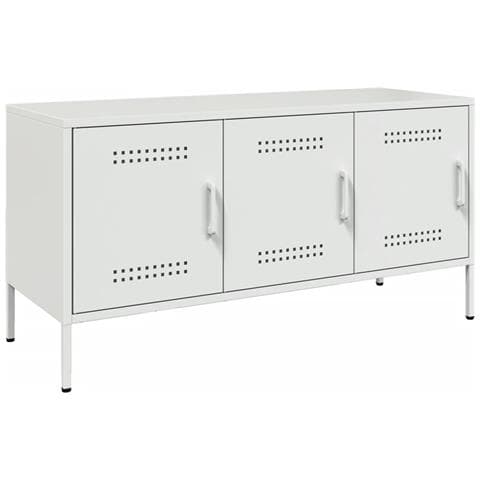 Mobile Tv Bianco 100,5x39x50,5 Cm In Acciaio - Foto 1