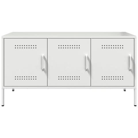 Mobile Tv Bianco 100,5x39x50,5 Cm In Acciaio - Foto 2