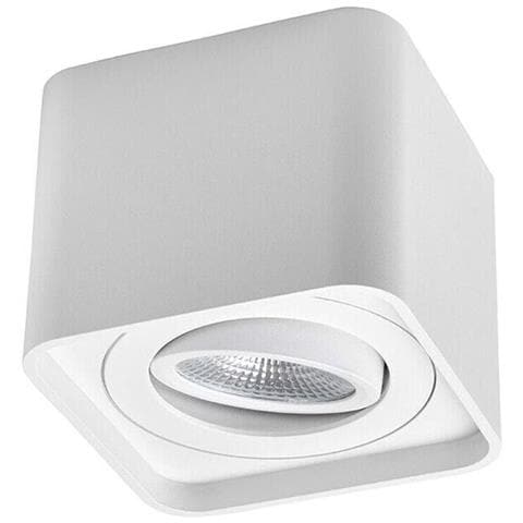 Porta Faretto Orientabile Supporto Portafaretto Da Soffitto Esterno Bianco P34b1 - Foto 1