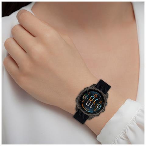 Cinturino In Nylon Compatibile Con Garmin Da 22 Mm Black - Foto 7