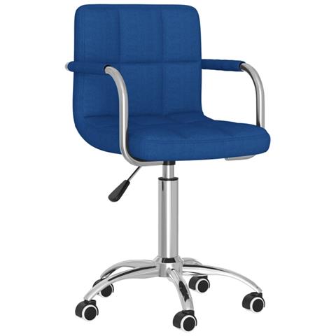 Sedia Da Ufficio Girevole Blu In Tessuto - Foto 2