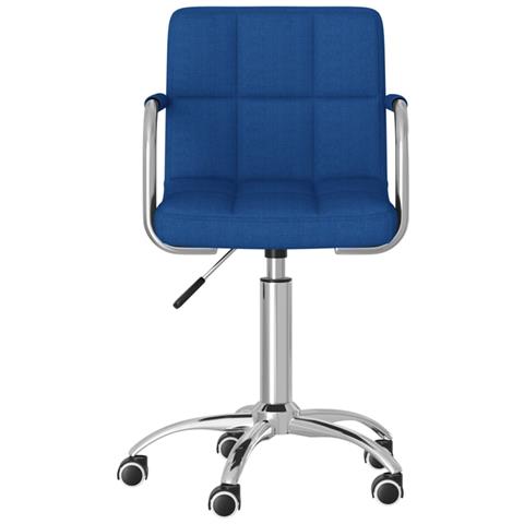 Sedia Da Ufficio Girevole Blu In Tessuto - Foto 3