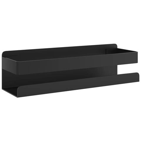 Mensola Doccia Nera Opaca 23x6,5x6 Acciaio Inox 304 Spazzolato - Foto 2