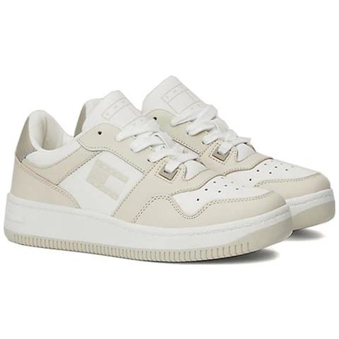 Retro Basket Tonal Logo Trainers Sneakers Pelle Scarpe Donna Beige Eu 38, En0en02483 Acg - Foto 1