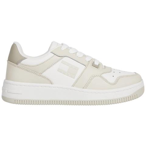 Retro Basket Tonal Logo Trainers Sneakers Pelle Scarpe Donna Beige Eu 38, En0en02483 Acg - Foto 2