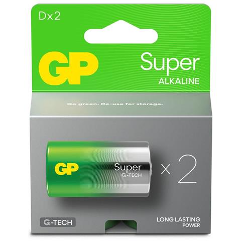 Gp Super Alkaline D/lr20 - Battery. 2-pack - Warranty: 12m - Foto 1