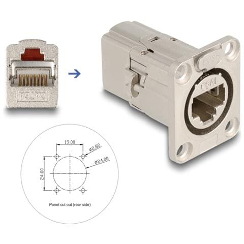 Connettore integrato RJ45 Tipo-D Cat. 6A STP in metallo - Foto 2