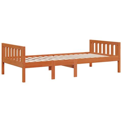 Letto Bambini Senza Materasso Marrone Cera 90x200 Cm Legno Pino - Foto 3
