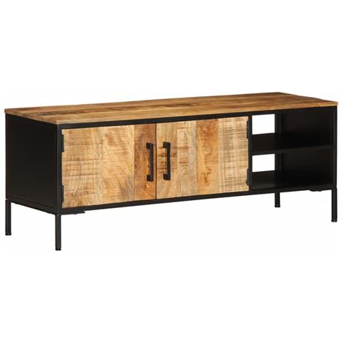 Mobile Porta Tv 110x35x40 Cm In Legno Massello Di Mango Grezzo - Foto 1