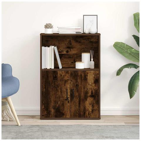 Libreria Rovere Fumo 60x24x85 Cm In Truciolato - Foto 3
