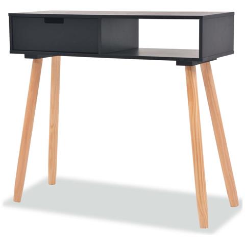 Lusso Casadino - Tavolo Consolle In Legno Di Pino Massello 80x30x72 Cm Nero - Foto 2